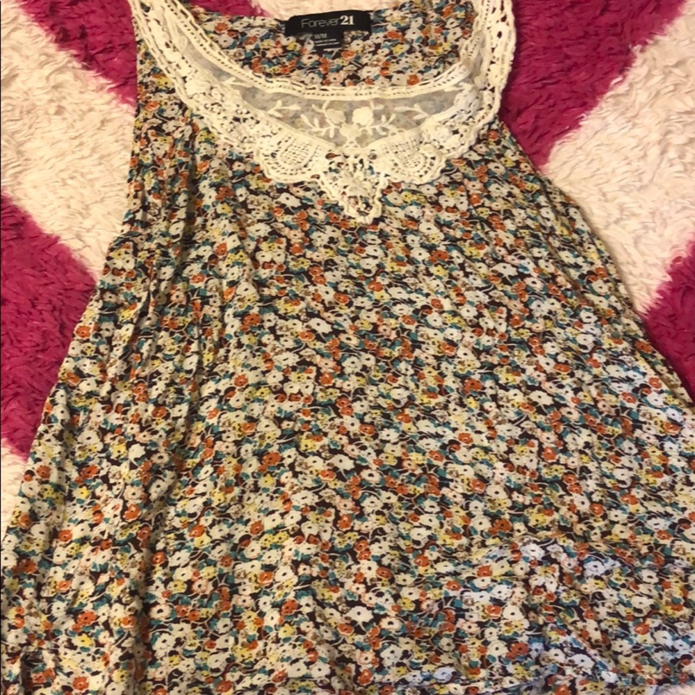 Cute floral forever 21 tank top
